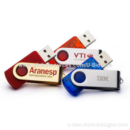 Swivel Metal USB Flash Drives, Customized Logo Printing, Used for Promotional Purposes